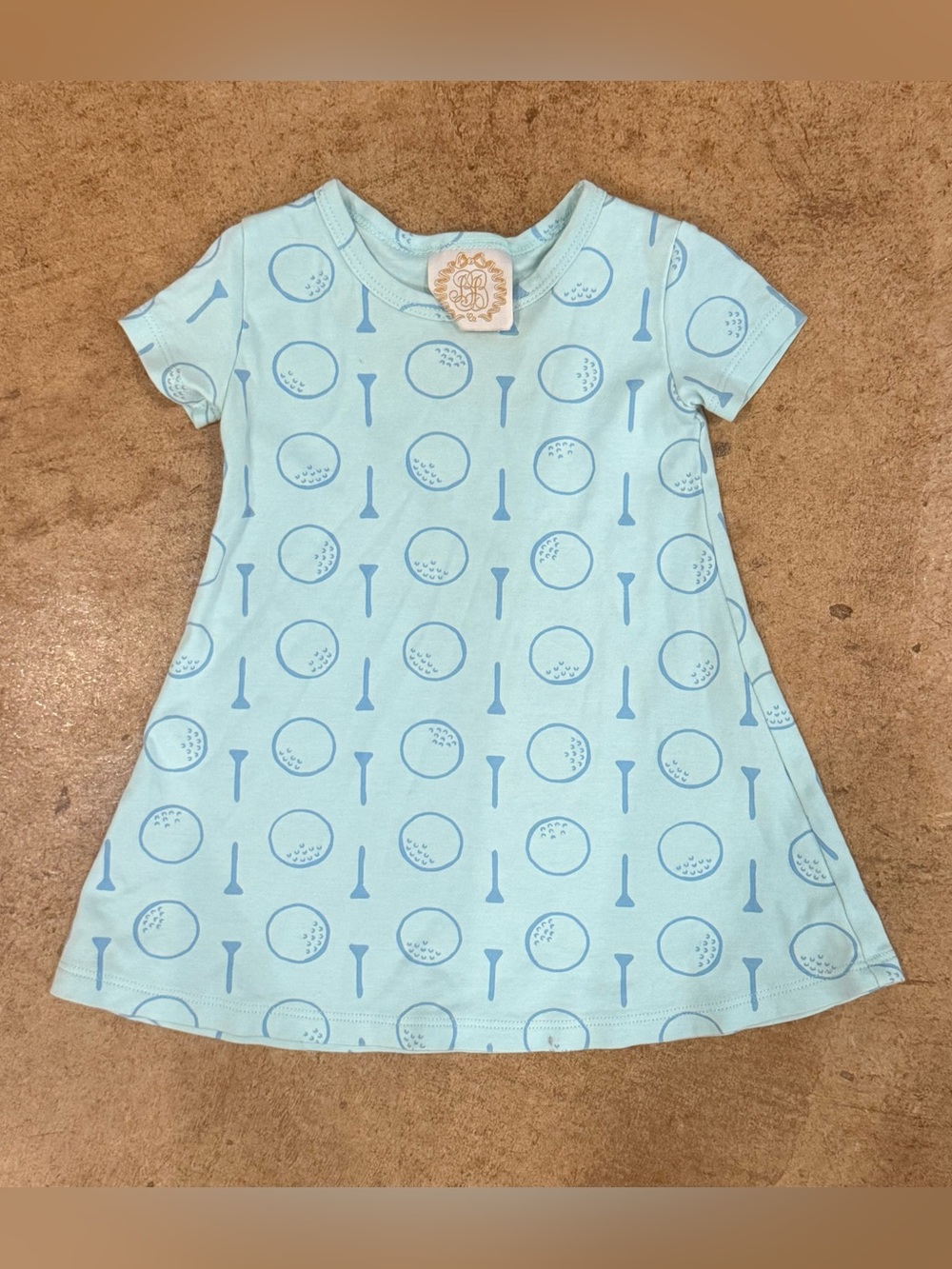 The Beaufort Bonnet Company Polly Play Golf Ball Golf Tee Blue Dress 18-24 Mo